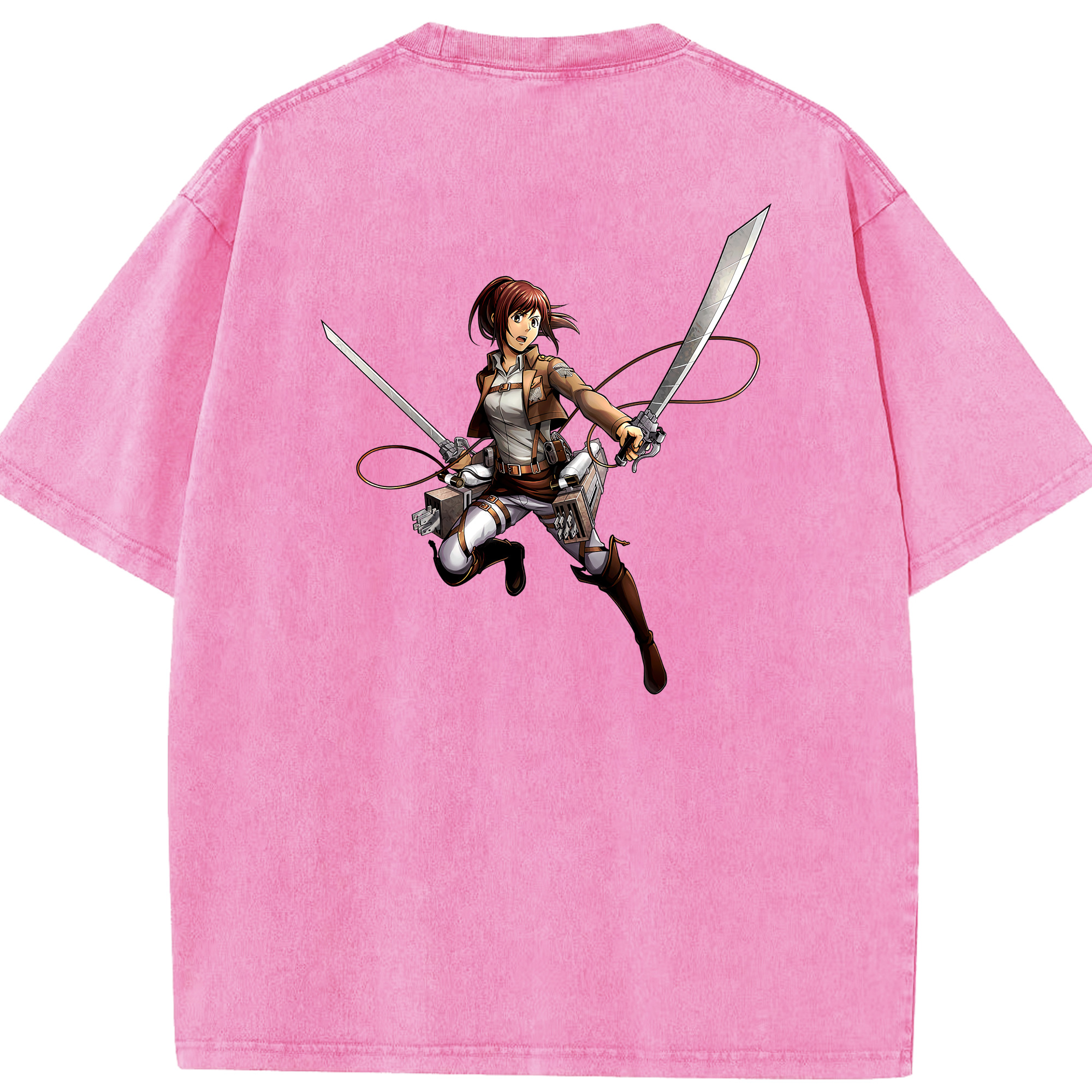 （画像用） 進撃の巨人 サシャ·ブラウス Attack on Titan Sasha Blaus 綿100% ヴィンテージ風 半袖Tシャツ（背面プリント）